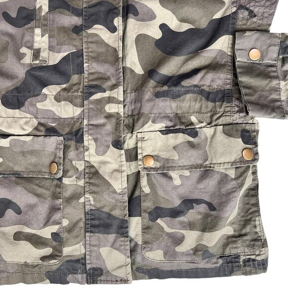 Camo Green‎ Military Jacket Women Medium Army Lightweight Utility Cotton Grunge - Picture 8 of 14